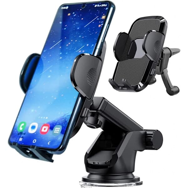 Universal biltelefonholder (B), Super sugekopp håndfri dashbordstativ, frontrute luftventil telefonholder bil, stativ