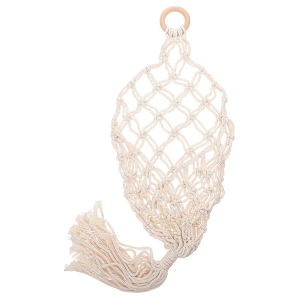 1 pc Hanging Basket Fruit Vegetable Basket Decorative Cotton Rope Woven Basket