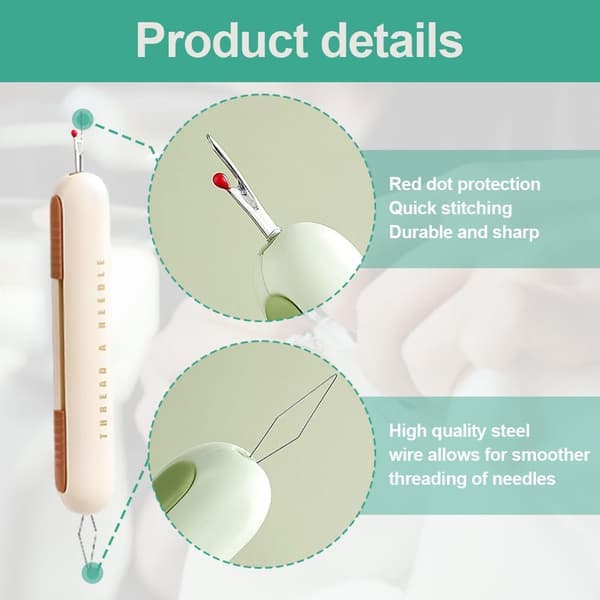 2024 Upgrade 2-in-1 Needle Threader Seam Ripper, Needle Threader Seam Ripper for Sewing Grey Grey