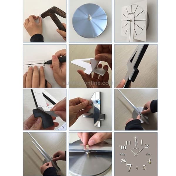 Muodikas seinäkello, erittäin suuri olohuone, luova seinäkello, roomalaiset numerot, DIY kello