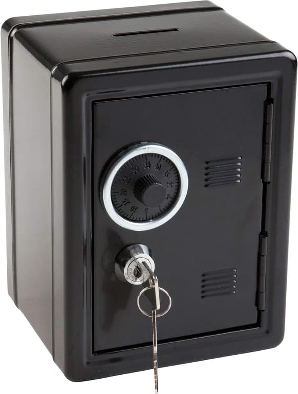 Økonomisk safe, 120 x 105 x 160 mm, svart, 1 stk