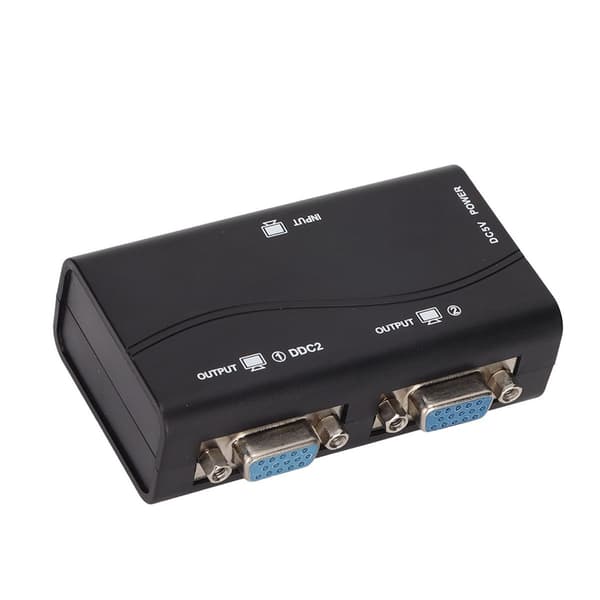 VGA-splitter 1 in 2 ut 250MHz USB-driven 1920x1440 1080P KLB