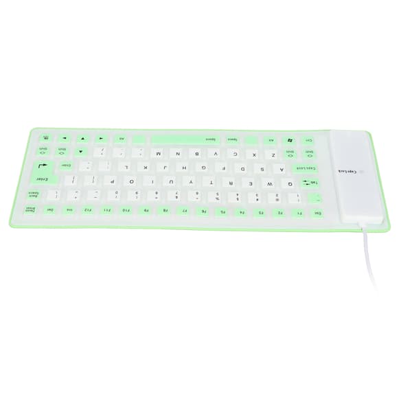 Silicone Keyboard Fully Sealed Design Lightweight Portable Silent Soft Comfortable USB Wired Silicone Keyboard for PC Green