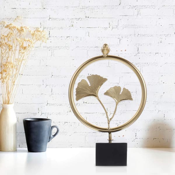 Metallbladskulptur Europeisk jernkunst Ginkgo-bladstatue