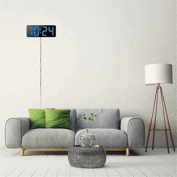 LED Digital Wall Clock with Large Digits, Automatic Dimming