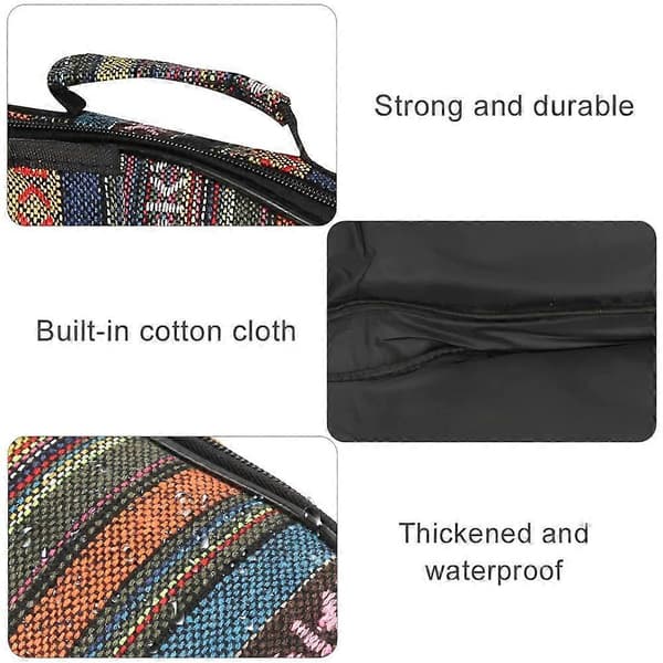 NestNiche Ukulele Bag, Ukulele Case, 4-String Guitar Double Shoulder Strap Bag Thick Padded with Adjustable Straps for Travel Performance C [DB]