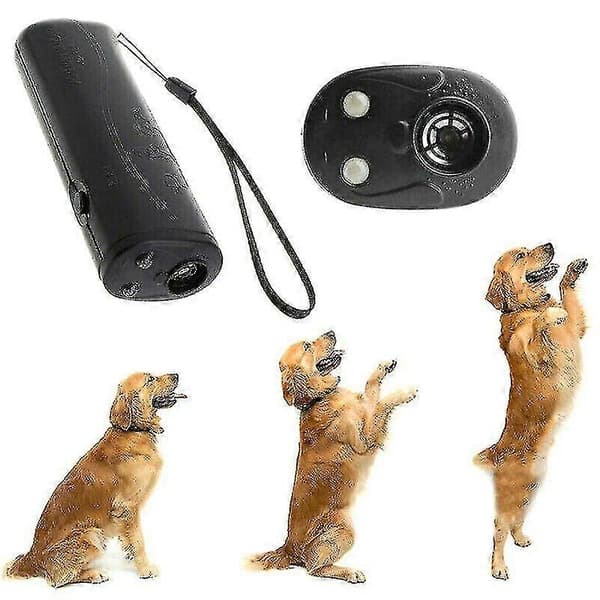 (Keltainen) Pehmeä ultraääni haukkumisenestolaite LED-valolla koirille