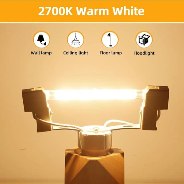 R7S 118mm Linear Halogen Bulbs 240W Dimmable 2700K Warm White 4650LM for Projector Home Office Lighting 6-Pack
