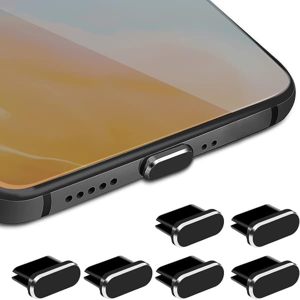 Type C Støvdeksel, 6-pakning Aluminiumslegering USB C Støvdeksel DXGHC