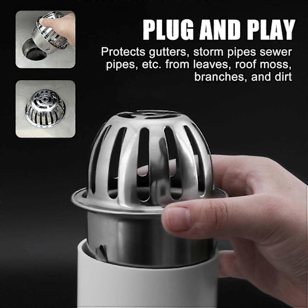 2-pack Downspout Strainers, Gutter Guards, Leaf Catchers, Downspout Protectors to Keep Drains Clear
