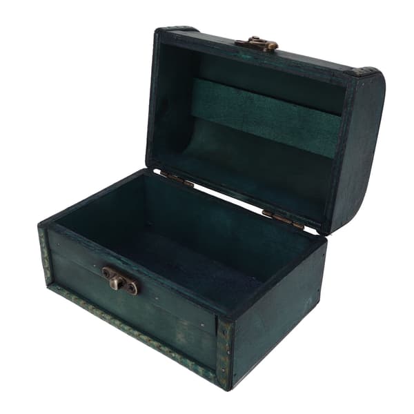 Jewelry Box Retro Style Green Compact Design Composite Wood Resin Portable Practical Jewelry Storage Box
