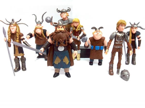 8 stk. vikinge actionfigurer - Hikke, Astrid, Stoick, Gobber, Snotfjæs, Fiskeben, Tuffnut & Ruffnut søde legetøjsfigurer