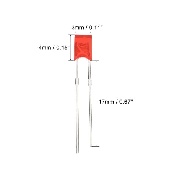 2x3x4mm LED-lampa, 150st rektangulära starka lysdioder för elektronisk komponentindikator, röd