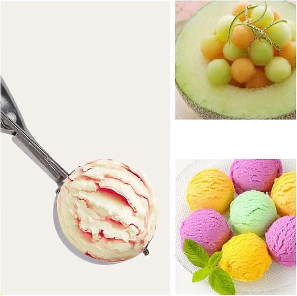 Glasskoper for iskrem, kjøttboller, melonkuler, potetmos og muffins (Sølv, L)