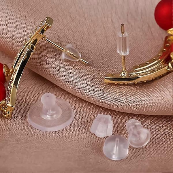 Earring Silicone Earring Back 6 Clear Rubber Earring Safety Back Plug Replacement Kit (550 -600pcs) Transparent Transparent