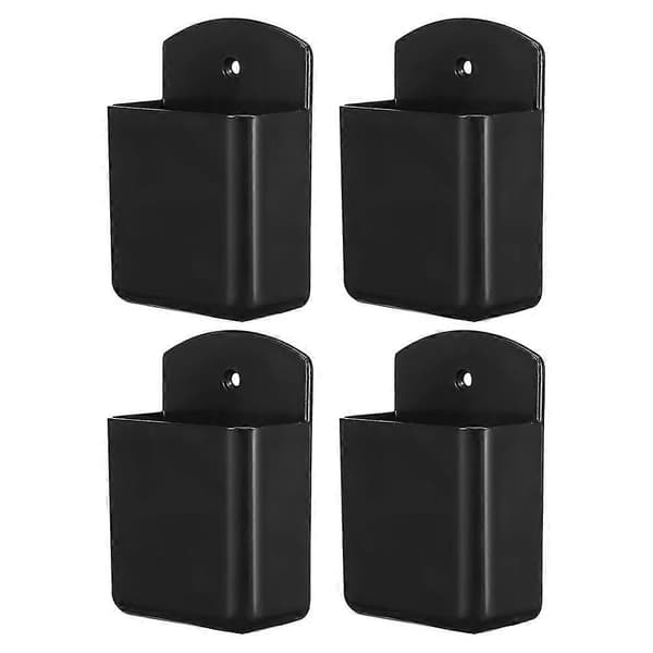 Remote Control Storage Box Wall Mount Holder for 4pcs Black Organizer