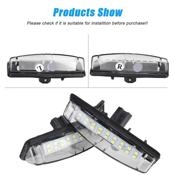 CANBUS Inget fel 2:a LED-registreringsskyltsbelysning f?r MITSUBISHI Colt plus Grandis 2003~ Vit bilregistreringsskyltlampa