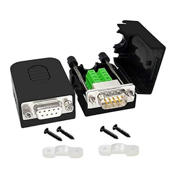 Db9 Loddefri Stik Rs232 D-sub Seriel Til 9-benet Port Terl Fe Adapter Med Hus (1