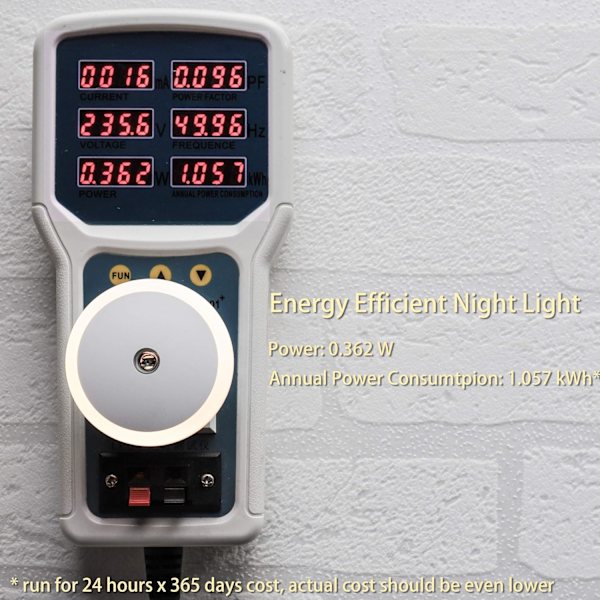 Red Night Light, LED Plug-in Nightlight, Round, Light Sensor