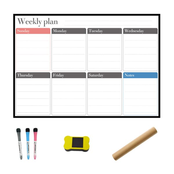 A3 Magnetic Weekly Planner Whiteboard Fridge Magnet Daily Message Drawing Refrigerator Bulletin Board Notes