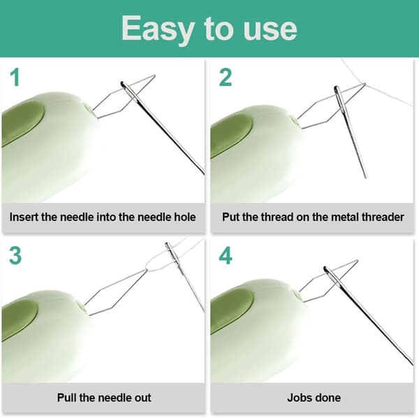 2024 Upgrade 2-in-1 Needle Threader Seam Ripper, Needle Threader Seam Ripper for Sewing Grey Grey