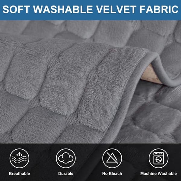Halkfri sammetssoffa sittskydd tvättbart kuddfodral för 1 2 eller 3-sits soffa grå 90x90cm