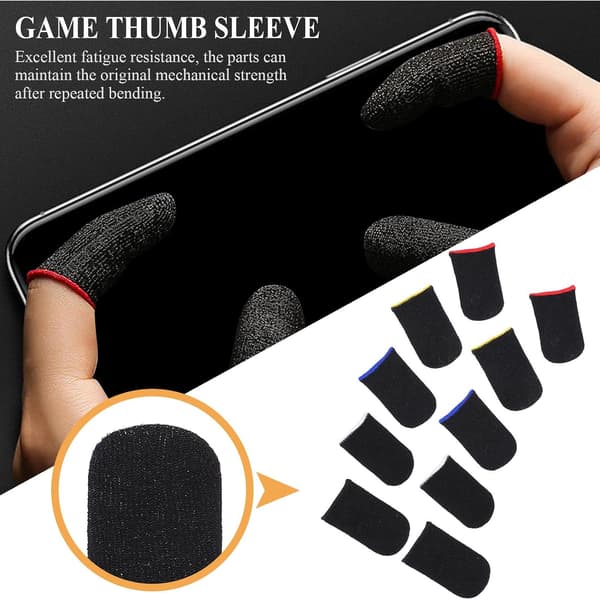 10 stk nylon gaming fingerhylse for mobilspill, elastisk -