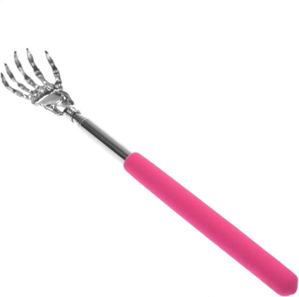 Pink Extendable Telescopic Back Scratcher - Massage Stick for Itchy Back, Adjustable Accessory