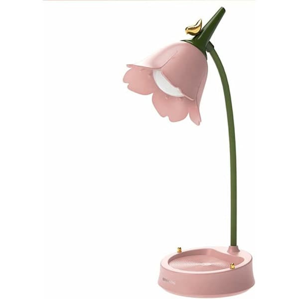 Cordless LED Table Lamp, Adjustable Gooseneck, Dimmable, Rechargeable Battery, Night Light for Kids, Lamp Suitable for Reading (Pink)