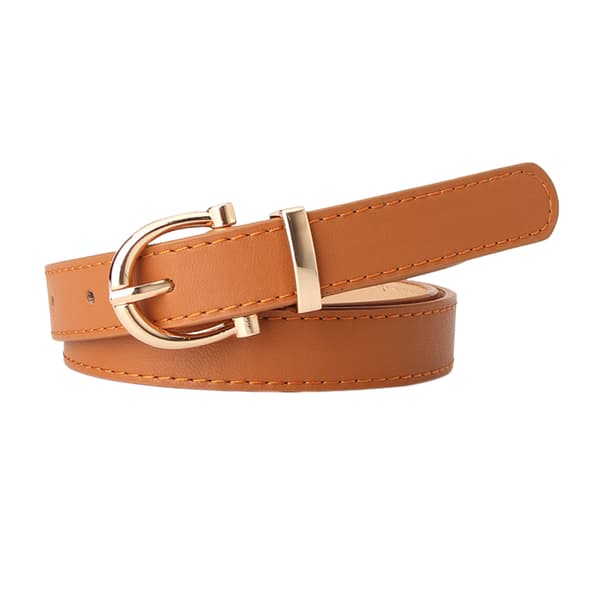 #1. Khaki jeansbelte med tynt dekorativt belte#