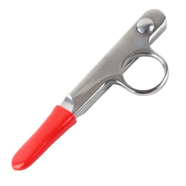 Trådsaks - 1 stk, 12 cm, rustfritt stål, gummibeskyttelse - Egnet for å klippe tråd og etiketter