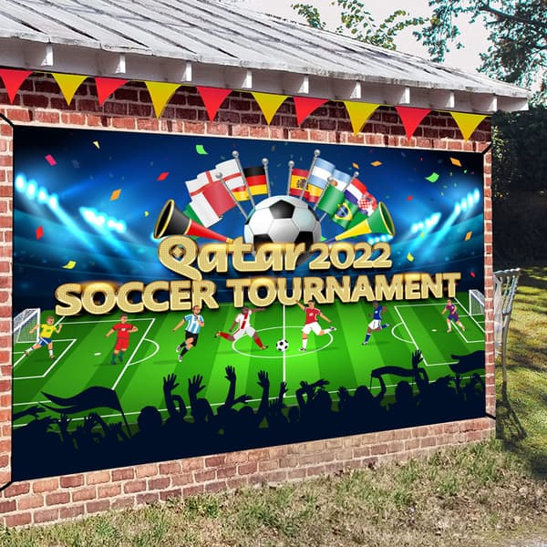Qatar 2022 World Cup Tournament Banner Background Decor