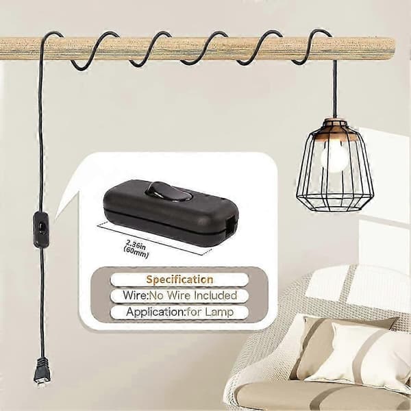 Inline Switch On/Off Lamp Control Appliance Switch 250V 6A Suitable for Appliance or Bedroom T
