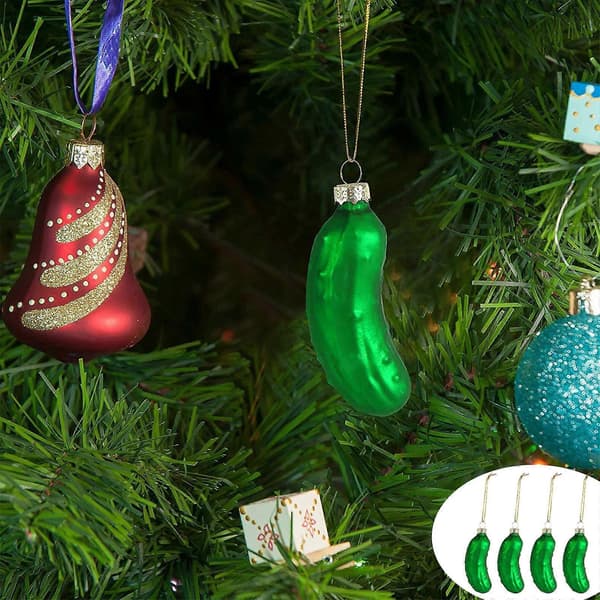 Juletræsdekorationer Juleagurk Ornament, 9 Juledekorative Agurker