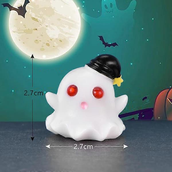 Vampire Halloween Ornament Cute Resin Craft Halloween Decor Mini Miniature White 1pc