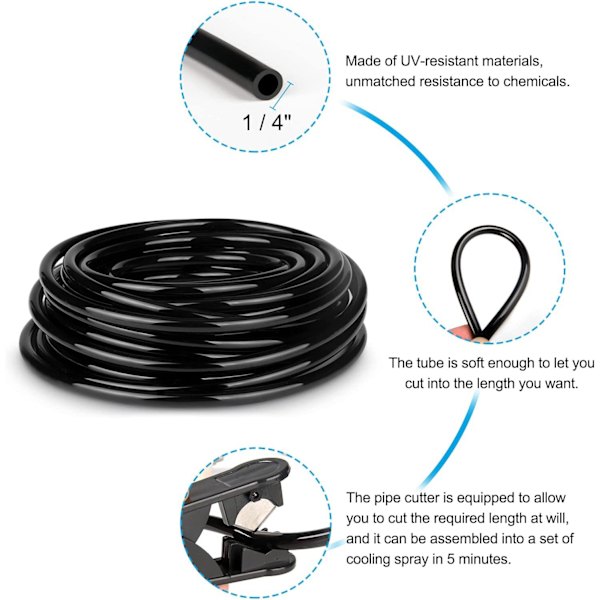 Outdoor Misting, Misting System (8M) 8 Nozzle Garden Misting Cooling