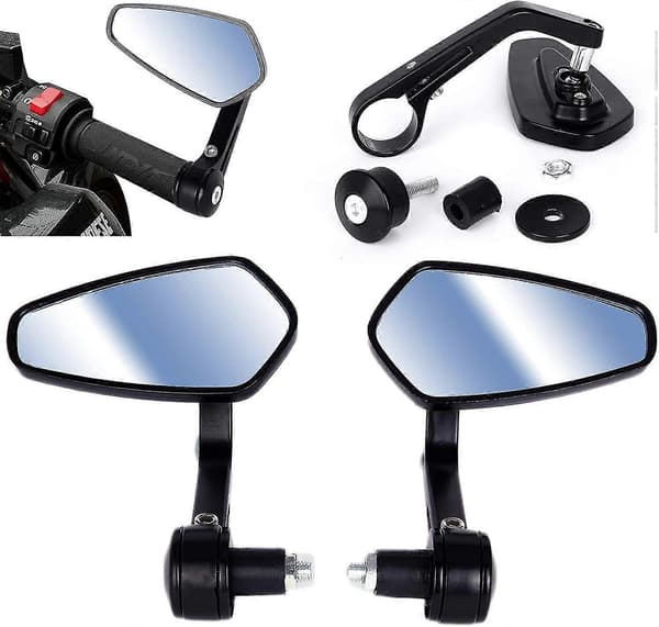 Par Universal Motorcykelstyr Ender Bakspejle Sidespejle Til Motorcykler (sort) (2 stk)