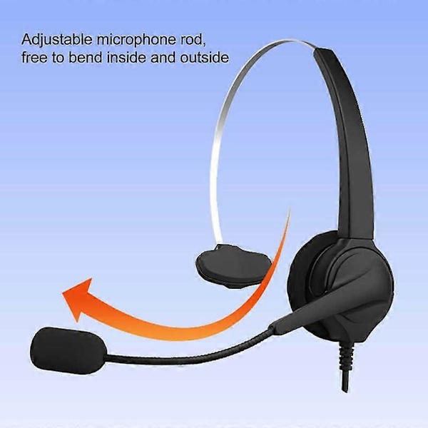 RJ9 Headset Brusreducerande Ergonomisk Justerbar Volymkontroll Datorheadset för Onlinelektioner hot