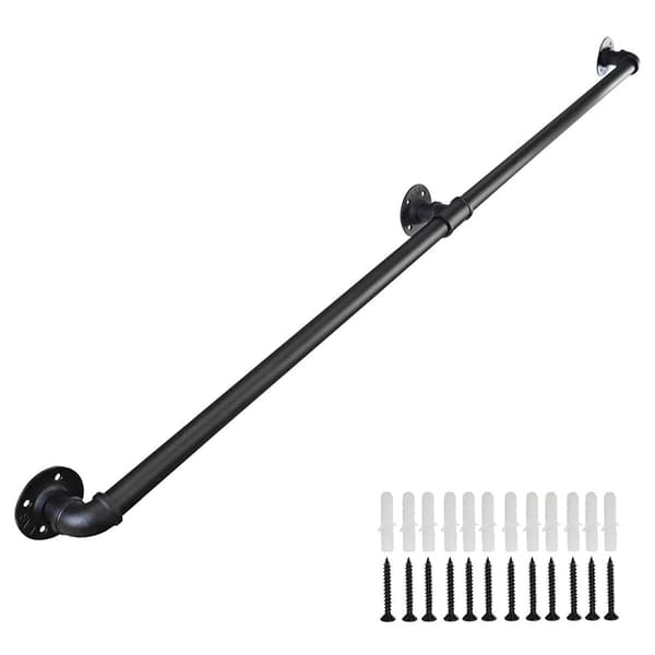Sklisikkert trapperekkverk - Galvanisert stålrør for innendørs trapp, 3,2 cm rørdiameter 30 cm 30 cm