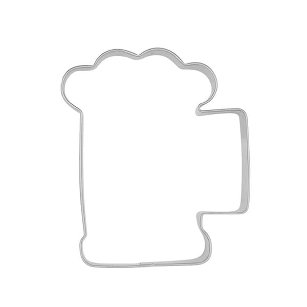 Cookie Cutter, Biscuit Mold, Beer Shaped, Party Supplies, DIY Decorative Bakeware, Pattern Impression for Chocolate, Pancake, Egg (FMY) Argent 7cmx6.2cmx2cm Argent 7cmx6.2cmx2cm