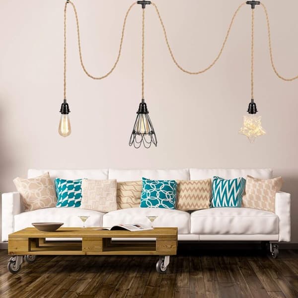 6.8M ChasLinen Electrical Cord, 2-Conductor, with E27 Socket and Switch, for DIY Lamp (Bulb Not Included)