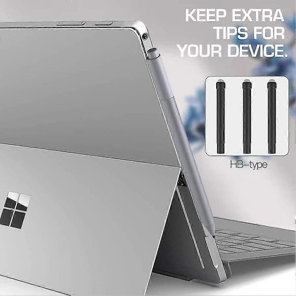 3 stk Stylus Penn til Microsoft Surface Pro 8/7/6/5/4/3/x, Surface Go 3/2/1, Surface Book/laptop med viskelærknapp