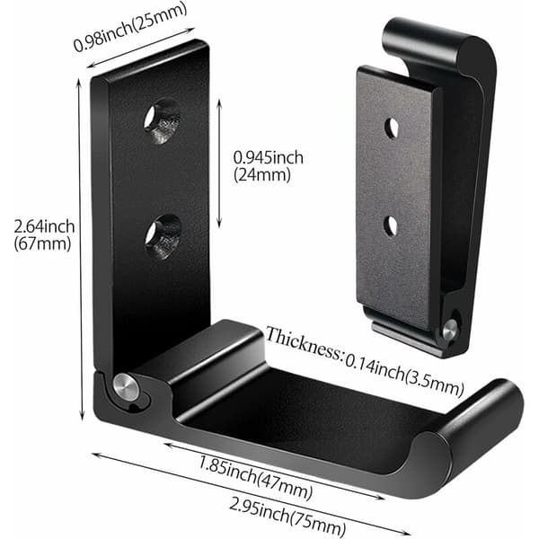 Foldable Wall Hooks Aluminum Foldable Hooks for Hanging Foldable Coat Hooks Bathroom Wall Towel Hooks Headphone Wall Hooks (Black 6pcs)