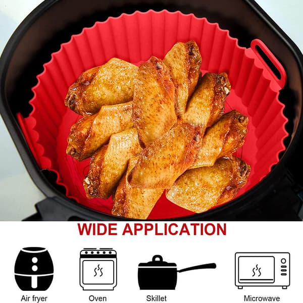 2-pak Airfryer silikoneforme 8 tommer silikone tynd blå