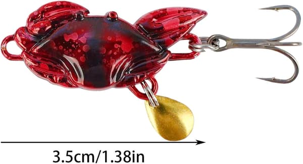 Fiskedrag för abborrfiske krabbform fisketillbehör fiskeutrustning röd - Rot