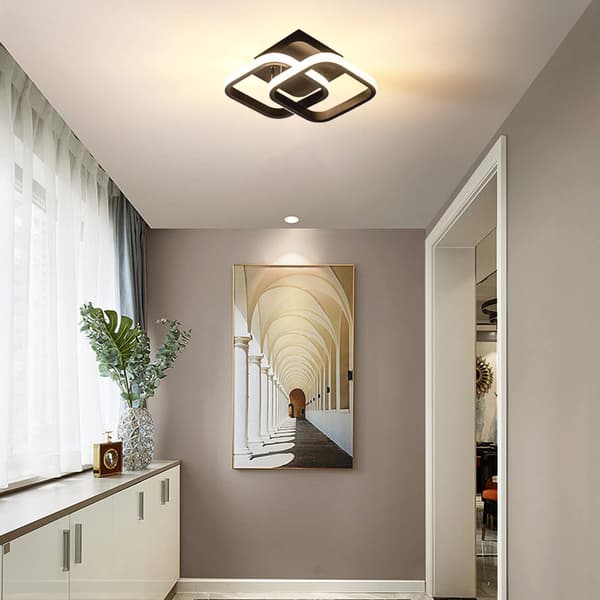 LED Ceiling Light with Motion Sensor Inside, 22W Warm White Ceiling Lamp, 24 * 20 * 9CM Sensor Light, Suitable for Hallways, Garages, Bathrooms