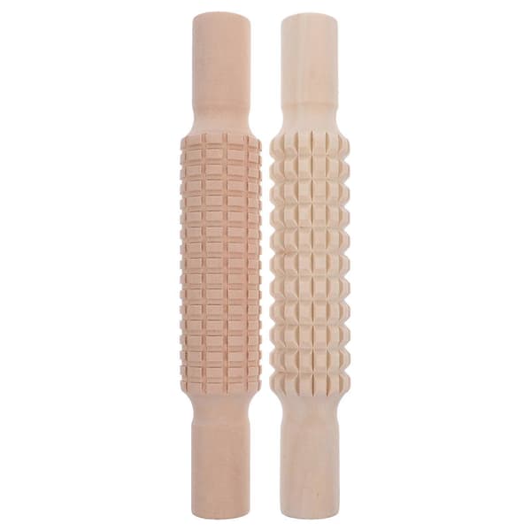 2 stk Treruller DIY Håndtak Bake Rulleverktøy Deigruller for DIY