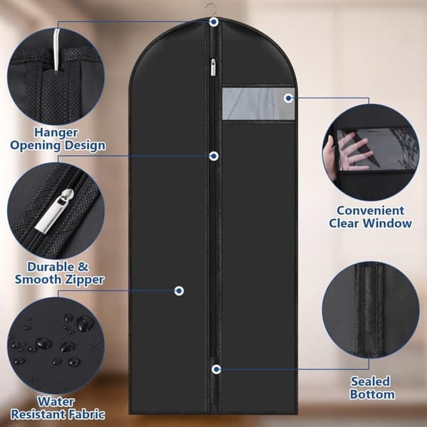 Waterproof Garment Covers 6-pack Dustproof Storage for Shirts Suits Jackets
