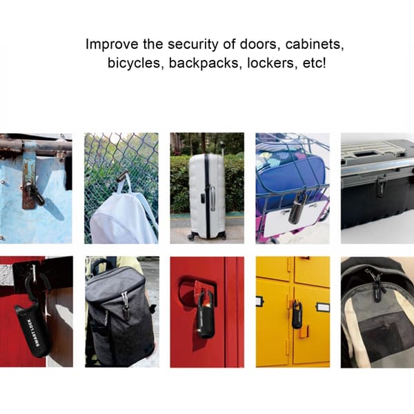 USB Genopladelig Fingeraftrykslås til Bagage Sort