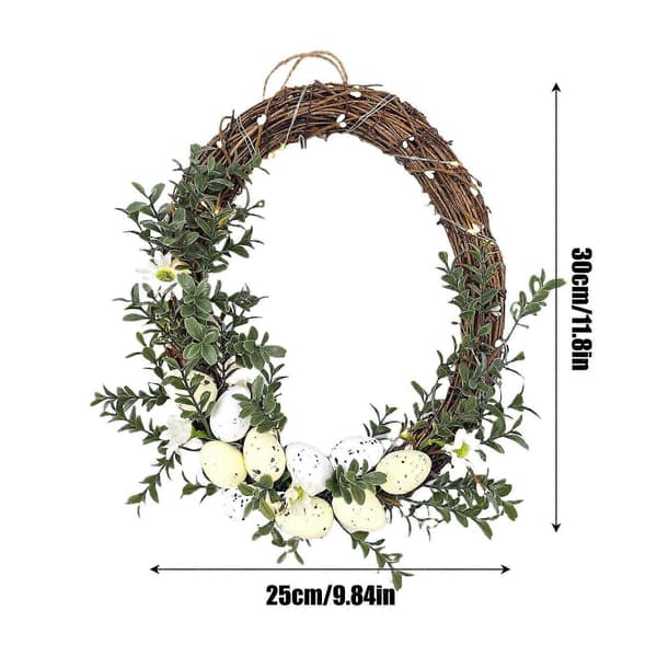 Easter Decorations Easter Wreath Rabbit Ear Decoration Door Hanging Vines Wreath Fan20240118